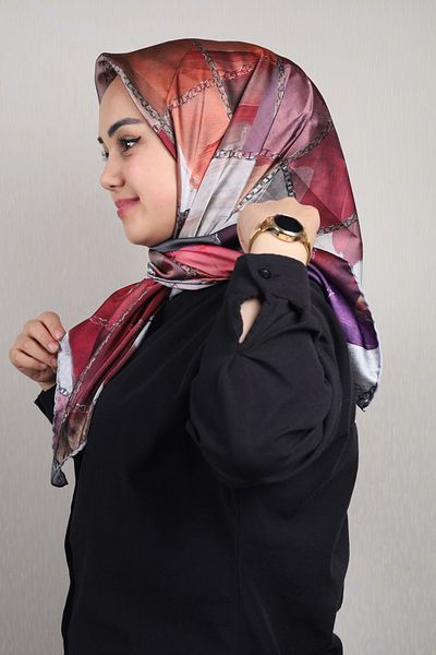 PİRAMİT Φουλάρι από ρεγιόν με σχέδιο Pyramid Luxer - Pattern-51 - Color-11