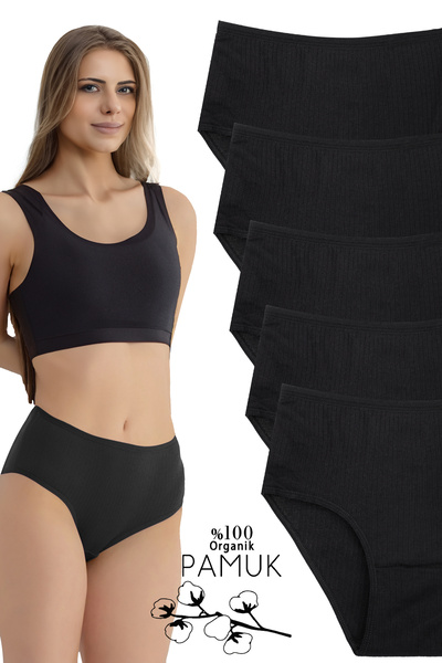 Humaone Chiloți pentru femei, 100% bumbac, 5 bucăți cu talie înaltă Bt2-bd2