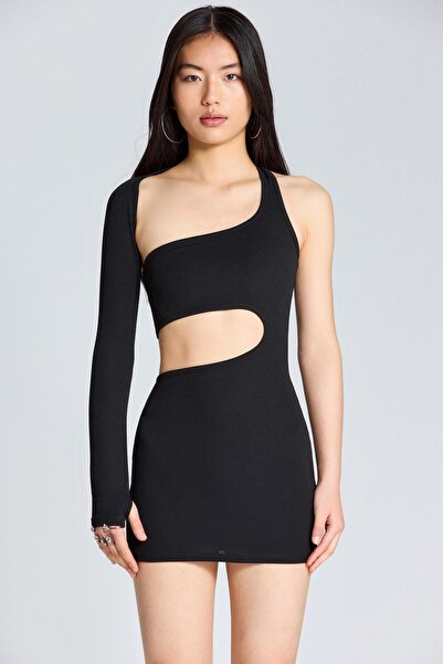 World Fashion Trends 1692 Rochie detaliată cu o singură mânecă