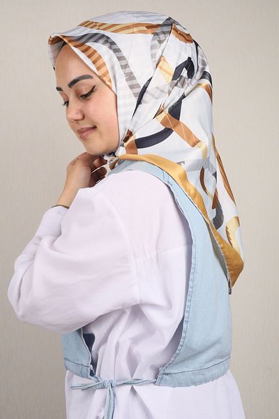 PİRAMİT Φουλάρι από ρεγιόν με σχέδιο Pyramid Luxer - Pattern-59 - Color-06
