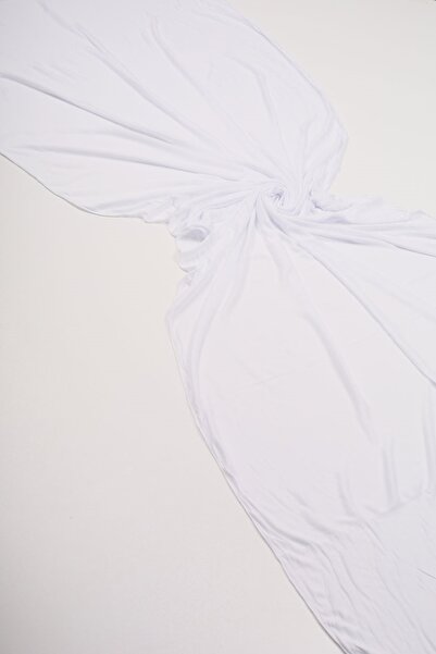 scarfella Solid Color 100% Viscon Combed Shawl - Pattern-01 - White