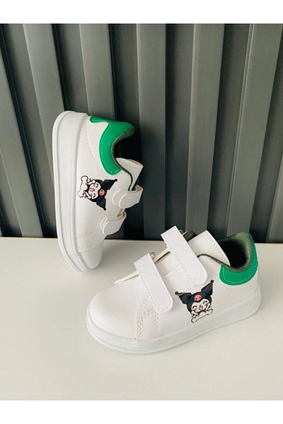 ALTUNTAŞ Girls Boys Unisex Cirt Velcro Lightweight Sneakers Green