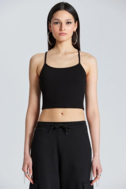 World Fashion Trends 2558 Μαύρη μπλούζα με κορδόνια