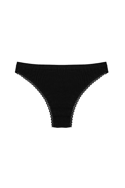 Simi Underwear Chiloți brazilian din bumbac cu detaliu din dantelă