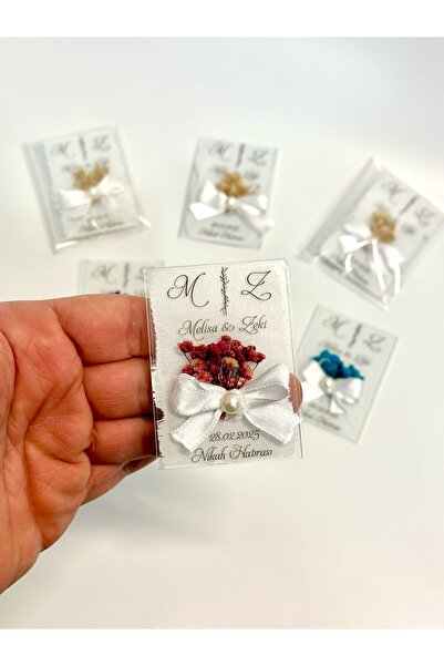 ouzhanya hediyelik Nikah Nişan Söz Hediyelikleri Kurdeleli Çiçek Süslü Pleksi...