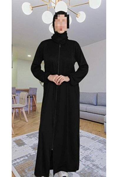 asytik Kendinden Başörtülü fermuarlı Kadın Namaz Elbisesi, Terletmeyen Namaz ...