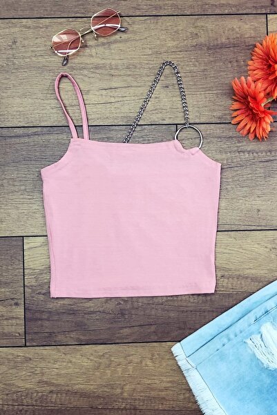 World Fashion Trends 1498 - Ροζ μπλούζα με λεπτομέρεια με ένα λουράκι