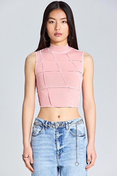 World Fashion Trends 1545 Bluză crop roz din mai multe piese