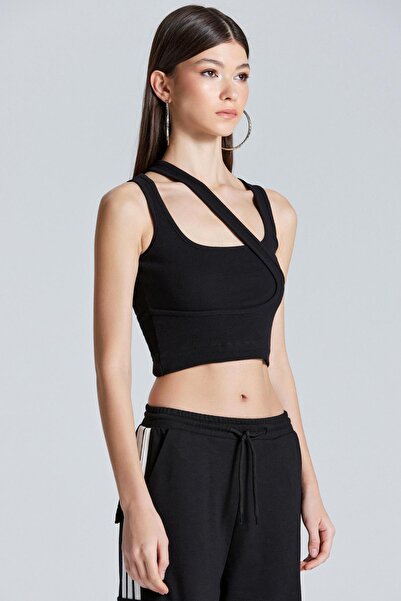 World Fashion Trends 2452 Bluză neagră cu dungi groase