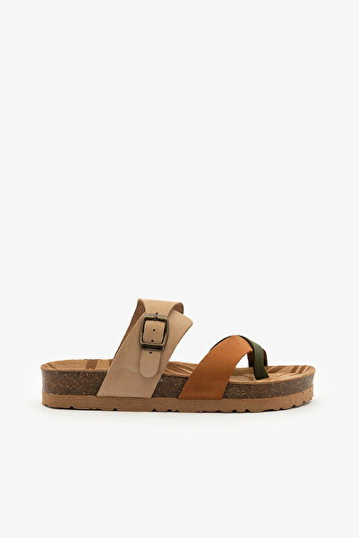 SAYL Piele autentică de culoare bej - Flip Flops Papuci de damă