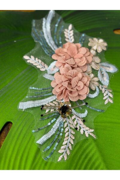Gönülden Tasarım Аплікація з рельєфними квітами, шовкова тканина, аксесуар дл...