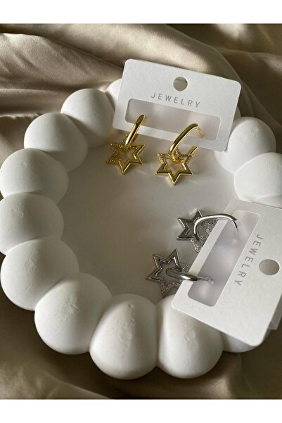 Jewerly Yıldız model sallanan çelik paslanmaz küpe