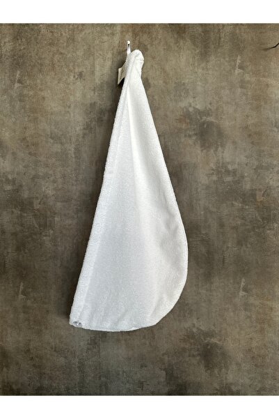 Linenza غطاء رأس للحمام من القطن 100% - مقاس 25×65 باللون الأبيض