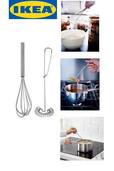 IKEA Idealisk 2 Piece Stainless Steel Beater Set
