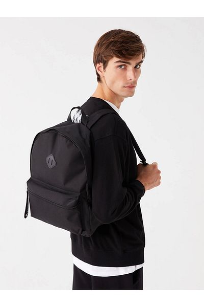 LC Waikiki LCW ACCESSORIES ΜΑΥΡΟ Ανδρικό σακίδιο πλάτης με ίσιο φερμουάρ