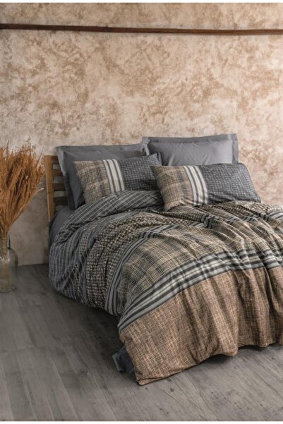 Cotton Box Set cuvertură de pilota unică Antracit Timbre Toprak