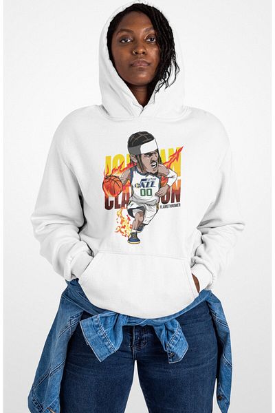 Fuddy Moda Unisex Clarkson Hoşan Master, Oversize Basketball Themed Hoodie
