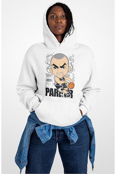 Fuddy Moda Unisex φούτερ Tony Parker Gate, Oversize φούτερ με θέμα το μπάσκετ