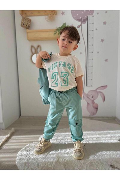 bakyaa Boy's Parachute Fabric Cargo Pants Set of 3