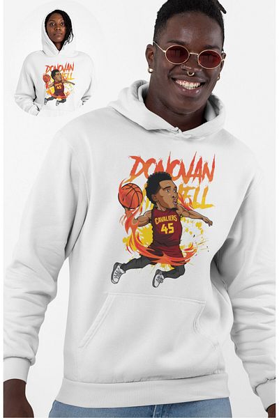 Fuddy Moda Unisex φούτερ με κουκούλα Donovan Mitchel, φούτερ με κουκούλα με θέμα μπάσκετ