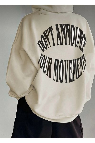 BLYDE LAYY Beige Women's 3 Thread Hoodie Sweatshirt