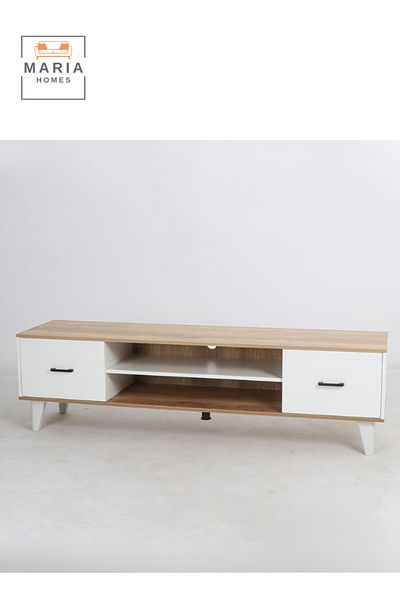MARIA HOMES Modern Wooden TV Stand with Storage Drawers 160x40x45 cm