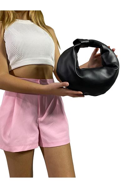 Gloria Women's Black Mini Knotted Handbag