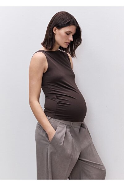 MANGO Woman Μπλούζα με λαιμόκοψη και κορδόνι