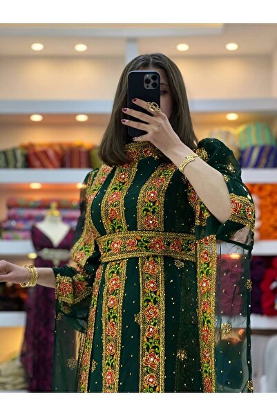 SOLİN YÖRESEL Kadın Yöresel Elbise Düğünlülk Kaftan Abiye Tesettür Model Hakim Yaka