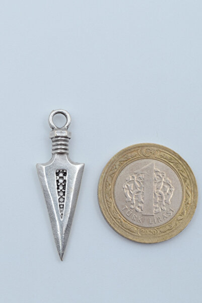 Bu Farklı Ok ucu Gümüş Kaplama Deri İp Kolye