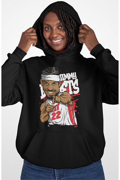 Fuddy Moda Unisex Jimmy Butler Kapuze Embedded Ovey, Oversize Basketball Themed Sweatshirt