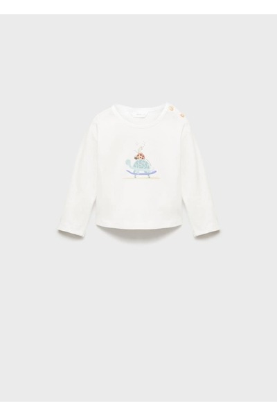 MANGO Baby Βαμβακερό μπλουζάκι με σχέδιο