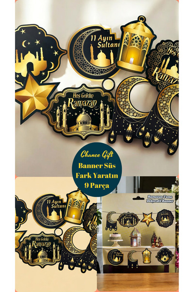 CHANCE GİFT Hoşgeldin Ramazan Banner Ramazan Süsleri Dekoratif Süsleme Dini S...