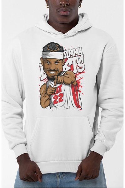 Fuddy Moda Unisex Jimmy Butler Kapuze Embedded Ovey, Oversize Basketball Themed Sweatshirt