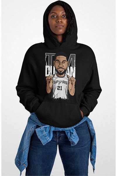Fuddy Moda Unisex Tim Duncan Hoodie - Basketball Themed Oversize Door Sweatshirt