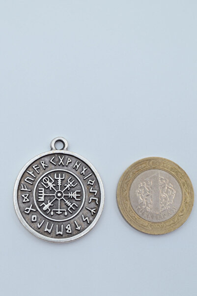 Bu Farklı Vegvisir Viking Pusula Kolye Deri İp