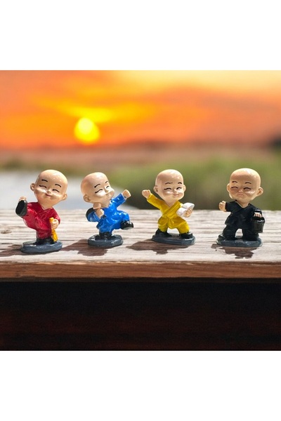 OKTAY SESAL 4 bucăți figurine decorative de călugăr KUNG FU, ornamente de Cră...