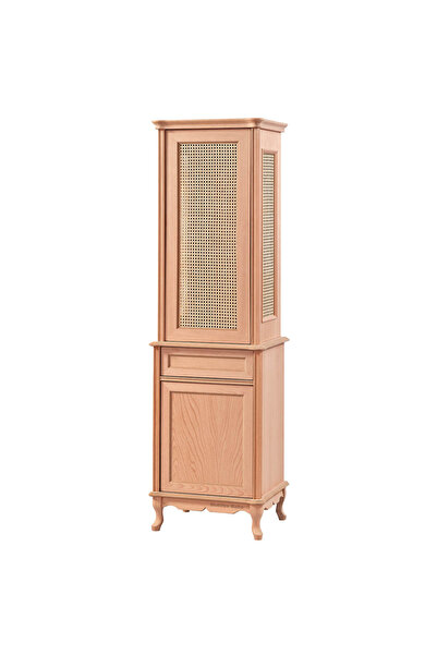 Mobilya Baba Muradiye Hasırlı Camlı Vitrin Cilasız Ham Ahşap