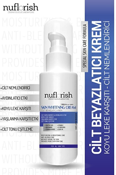 nuflorish كريم تبييض وتوحيد لون الوجه والجسم بالكامل بحمض الهيالورونيك وكريم ...