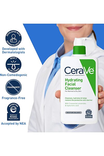 CeraVe منظف ​​مرطب للوجه للبشرة الجافة، 16 أونصة
