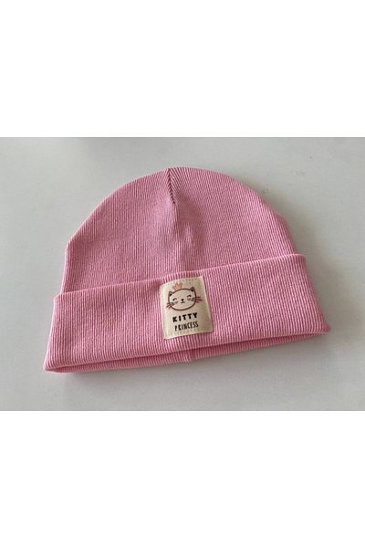 HEREN BUTİK Beret Neck Collar Set with Pink Cat Label