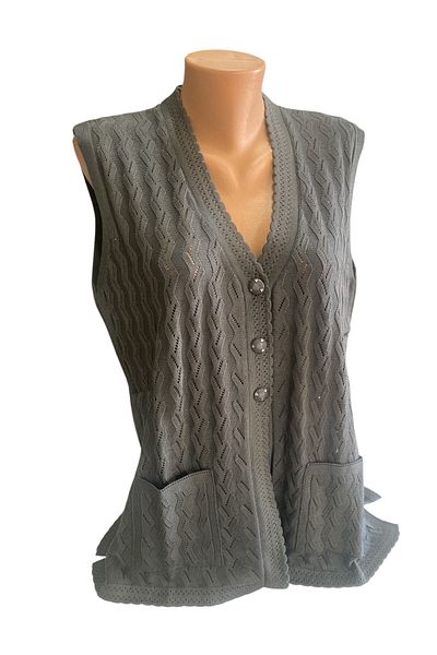 BURSPA Relaxed Cut Seasonal Mercerized Gray Mother Women's Vest