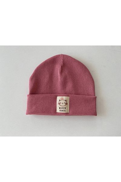 HEREN BUTİK Rose Dried Cat Label Beanie Neck Collar Set