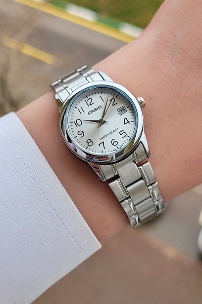 Casio Silver Color Steel Case Women Wrist Watch
