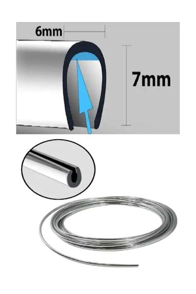 Genel Markalar 5 Metre Araç Içi Dışı Geçmeli Koruyucu U Tipi Nikelaj Elkamet Çıta Kapı Koruyucu