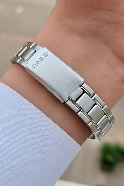 Casio Çelik Kordon Kadranı Beyaz Kordonu Gri Renk Kadın Kol Saati 2 Yıl Garantili