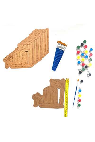M&T WORKSHOP 10'lu Paket Ahşap Boyama 18 Mart Çanakkale Zaferi Boyama Mandala...