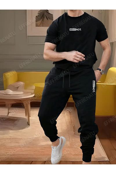 EFFRENATU Μπλουζάκι Hila Moda Oversize - Σετ αθλητικής φόρμας με στάμπα