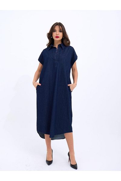 Viyamo 7348 ROCHIE JEANS-ALBASTRU
