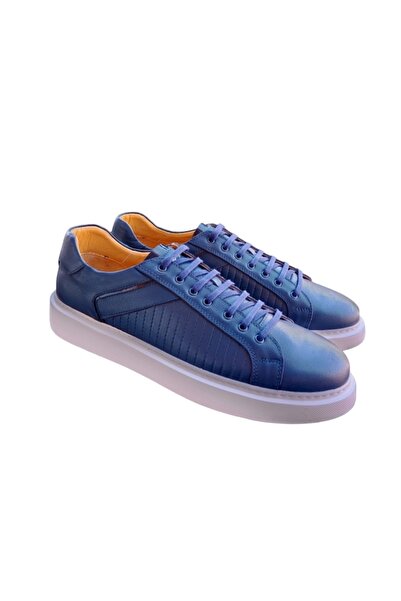 Luis Figo 4473 Lacivert Renk Hakiki Deri Büyük Numara Erkek Sneaker 46-47-48-49-50 Numara